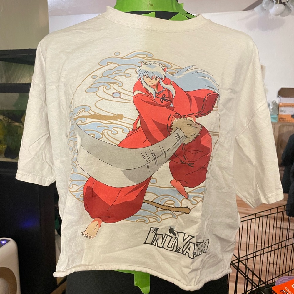 InuYasha Graphic Crop Top - White and Red